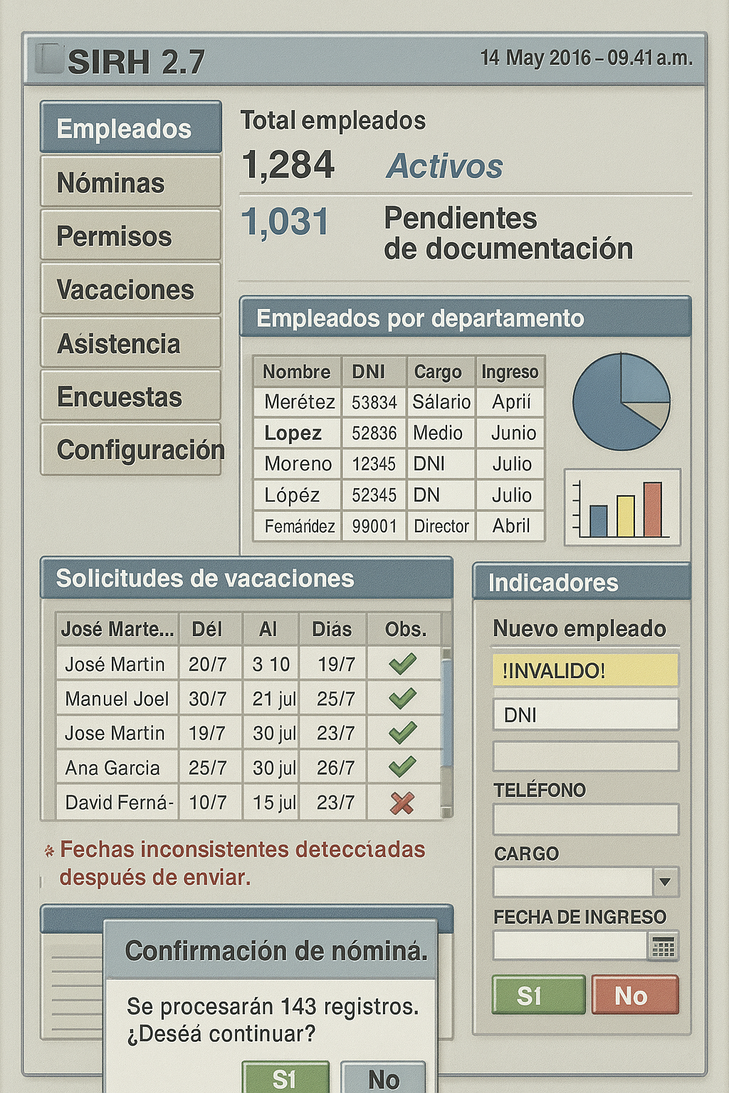 Legacy UI: dense, visually misaligned, and friction-heavy